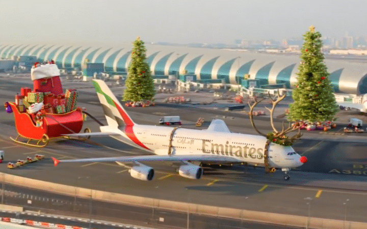 Emirates Turns Its A380 Into Santa’s Sleigh in Festive Holiday Campaign