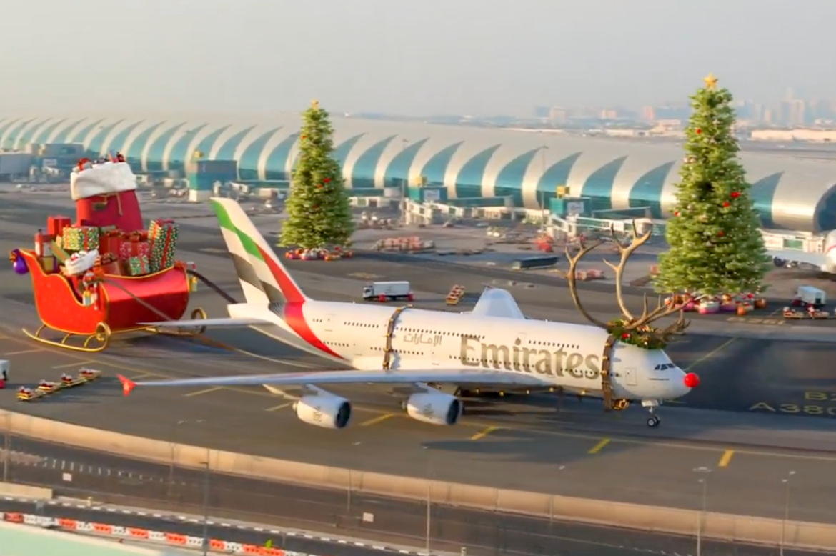 Emirates Turns Its A380 Into Santa’s Sleigh in Festive Holiday Campaign