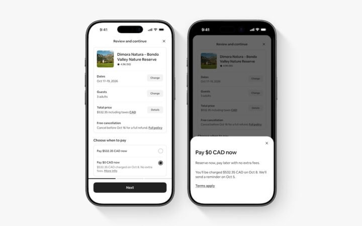 Airbnb Launches ‘Reserve Now, Pay Later’ Option for Canadian Travelers