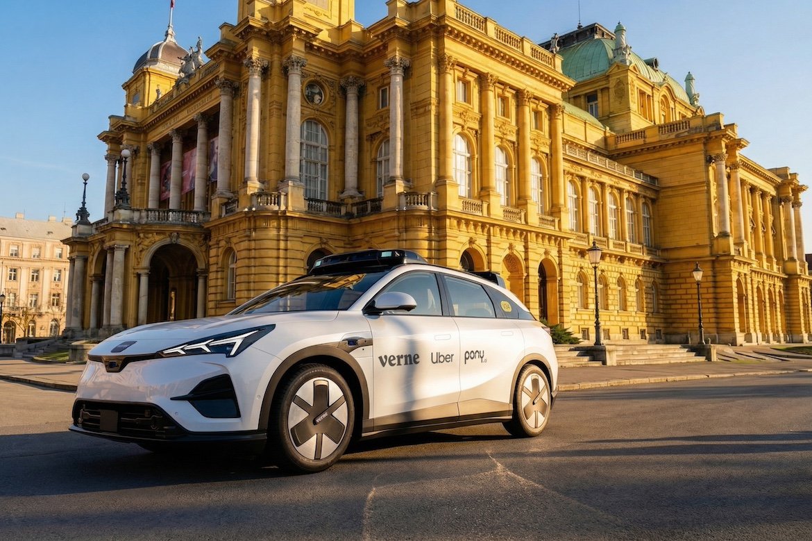 Uber, Pony.ai and Verne Pick Zagreb for Europe’s Robotaxi Debut
