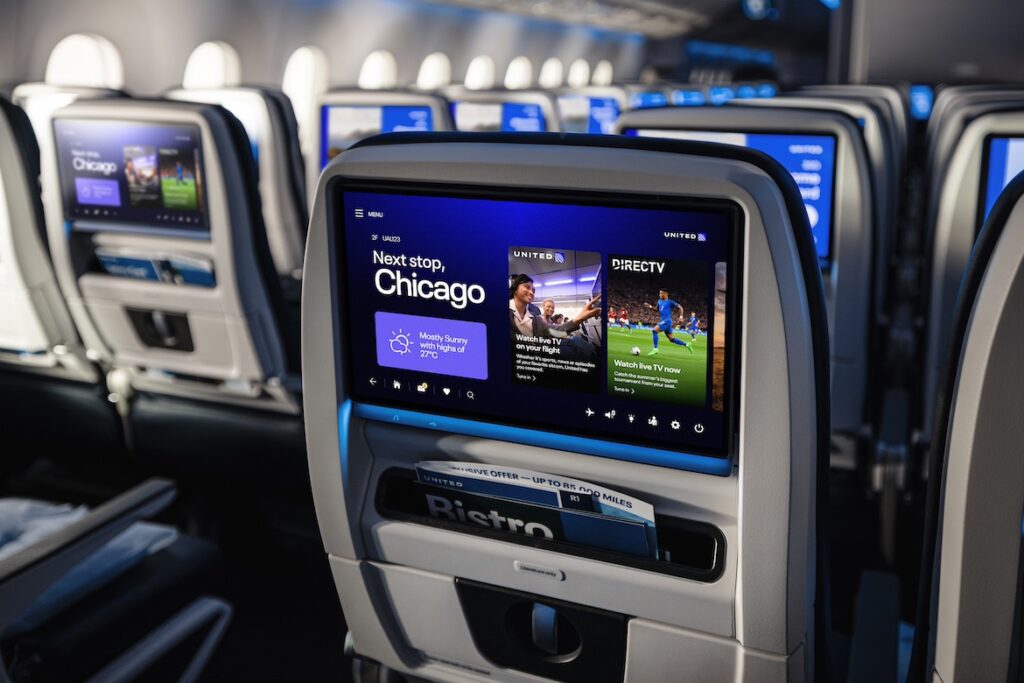 United’s Starlink Seatback Screens Now Stream Live TV and Sports in Flight
